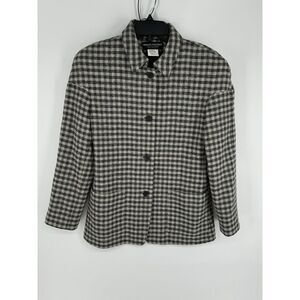 Harve Benard by Benard‎ Holtzman Gray Houndstooth Wool Tweed  Jacket Blazer 6